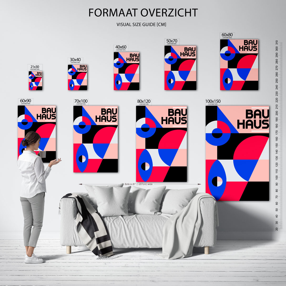 Vormen en vlakkenspel – geometrische poster in Bauhaus-stijl van WallArtistic
