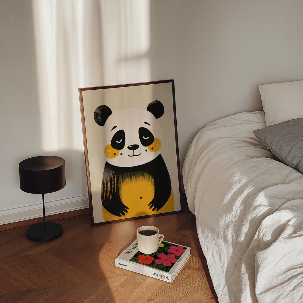 Schattige Dromerige Panda – staande kinderkamer wanddecoratie van WallArtistic