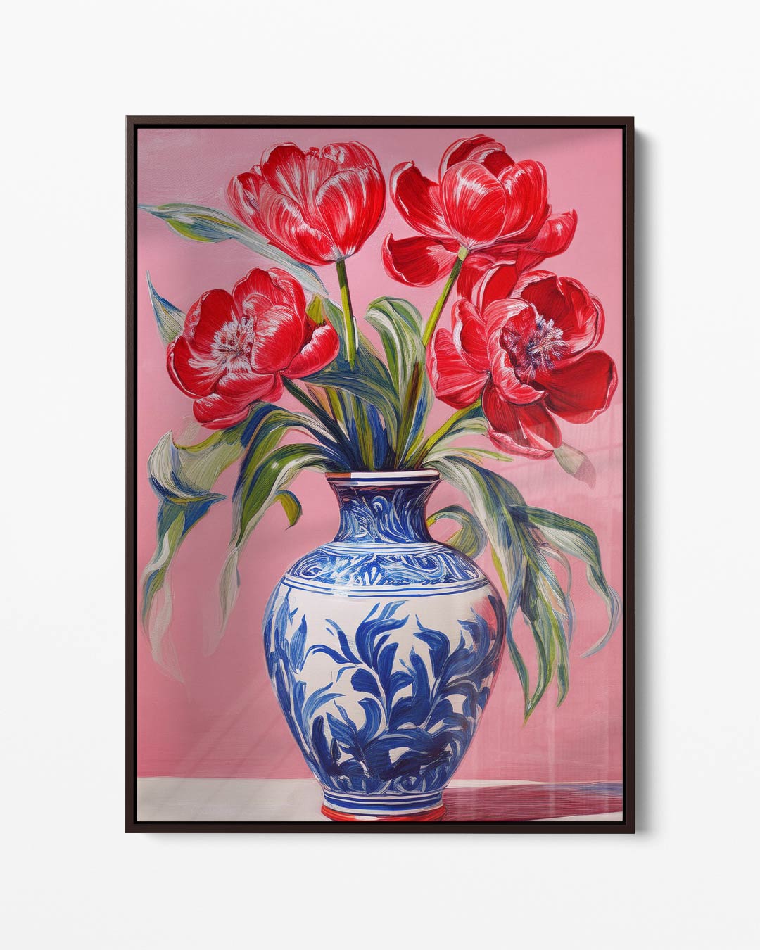 Levende Tulpen in Vaas – portret kunstwerk als wanddecoratie