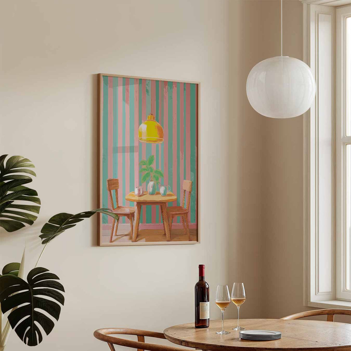Gezellige Retro Keukenhoek – keukenposter in staand formaat