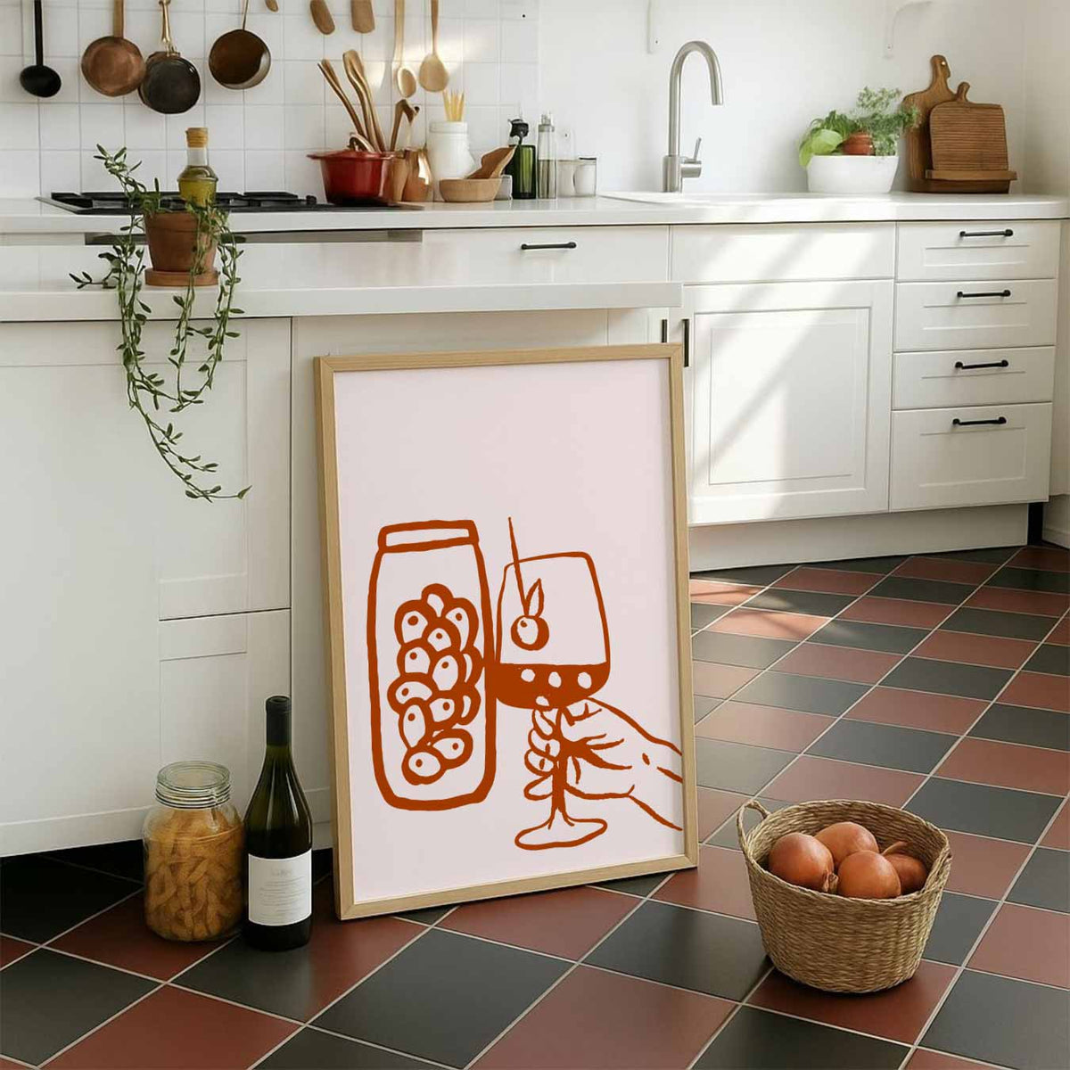 Cheers to Life Wijnposter – staande muurposter voor keuken of eethoek