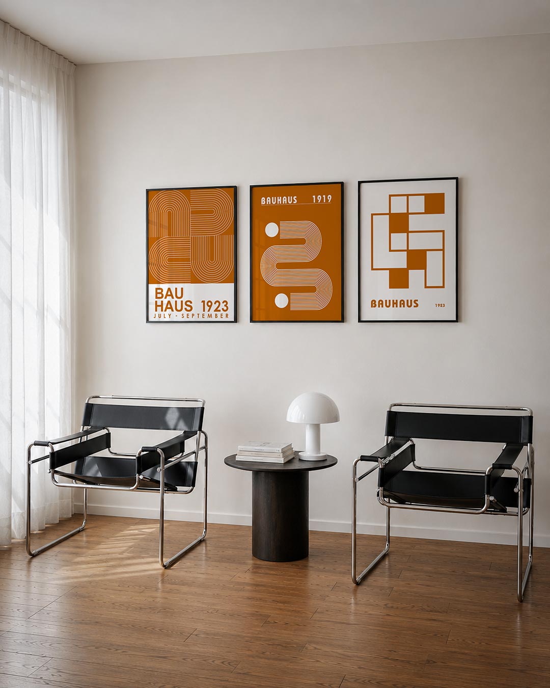 Lijnen en vormen driedelige posterset – deze posterset in drie delen toont een ritmisch lijnenspel met gebogen en rechte