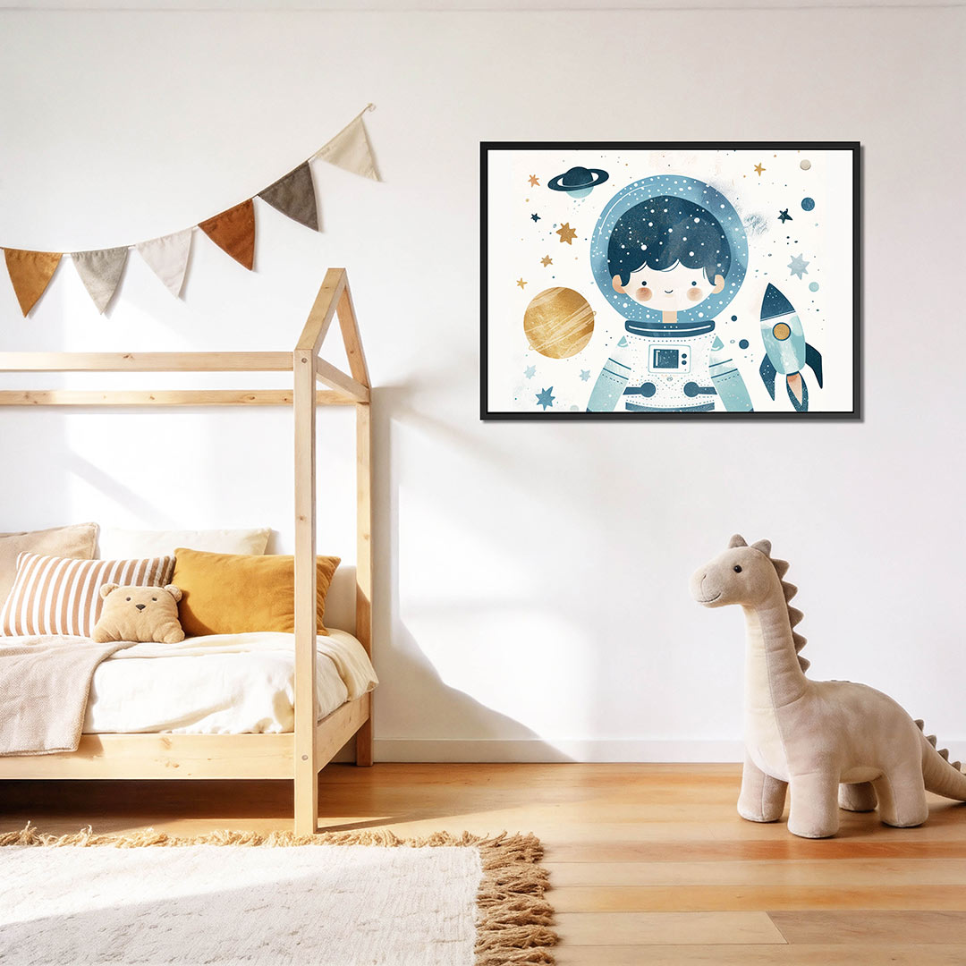 Speelse ruimte illustratie – Kinder kunstwerk – op canvas, dibond of plexiglas