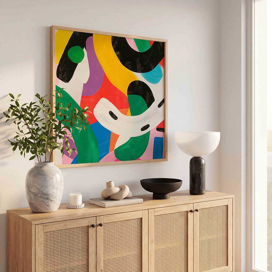 Abstracte vormen – illustratie poster in vierkant formaat