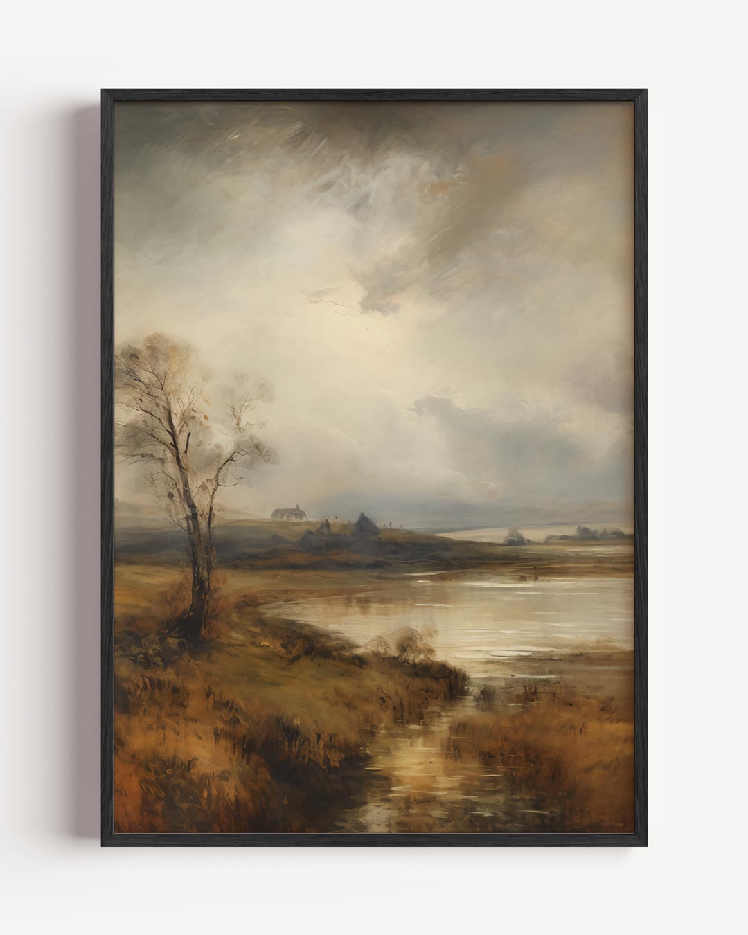 Rustiek Landschap in Herfstsfeer – natuur en stad portret poster als wanddecoratie