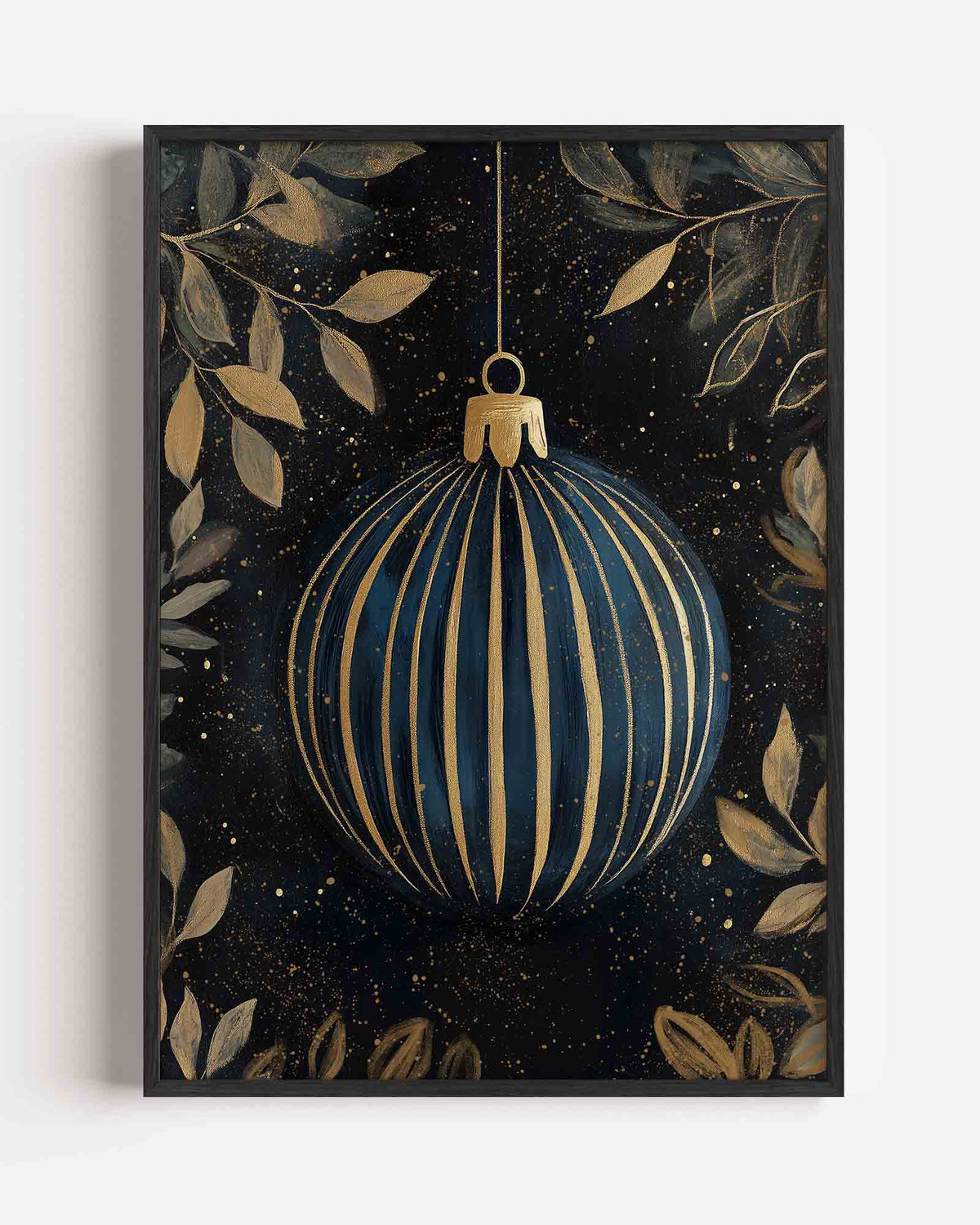 Gouden kerstbal – kerst portret poster als wanddecoratie