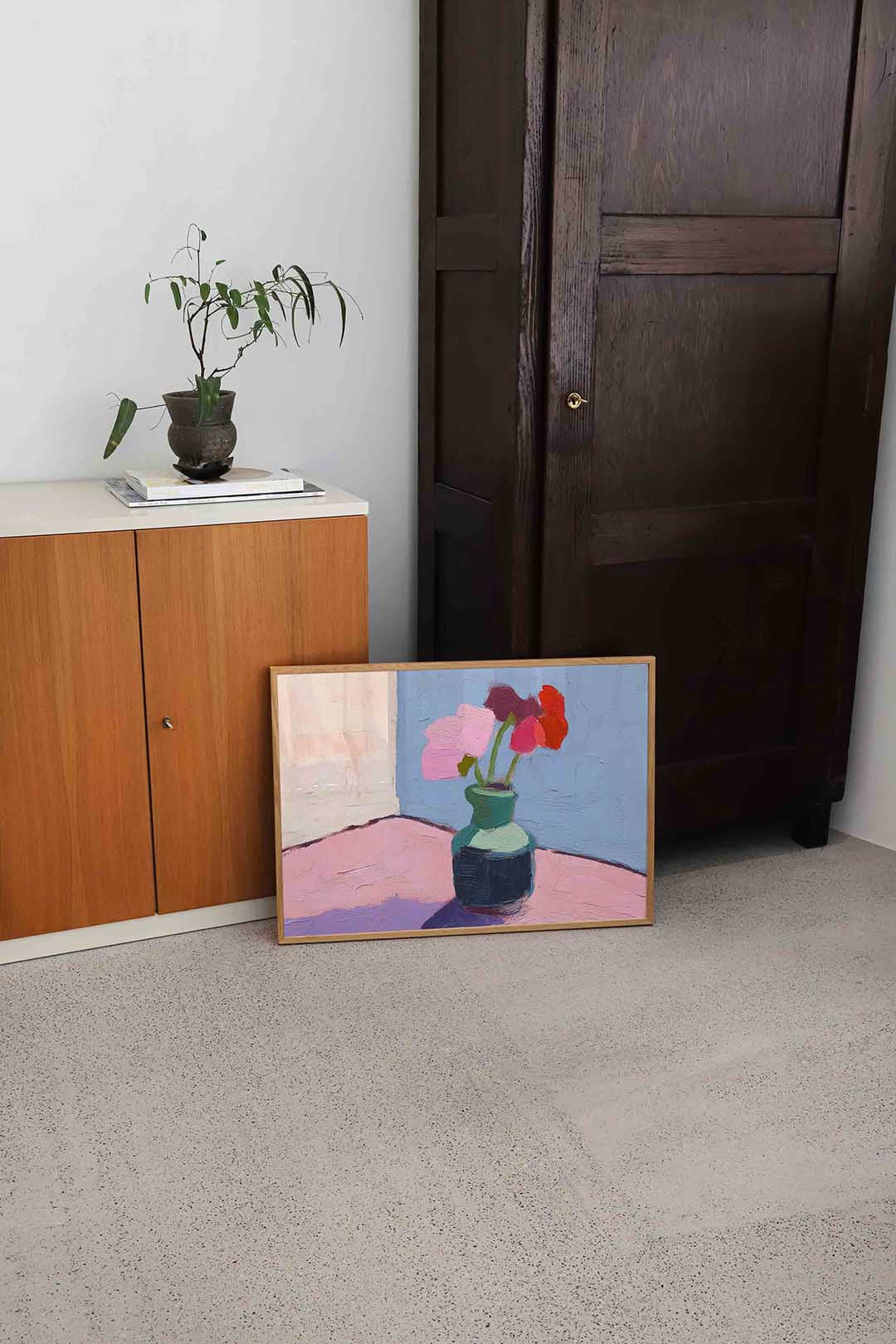 Bloemen in vaas – bloemen wandkunst als landscape poster