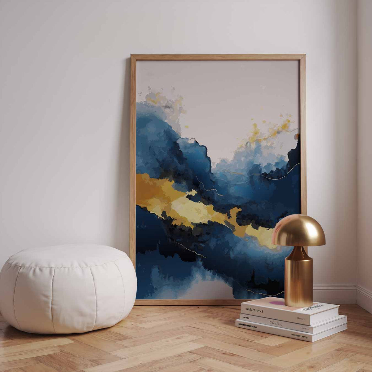 Dromerig Blauw Landschap – staande kleurrijke abstracte wanddecoratie van WallArtistic