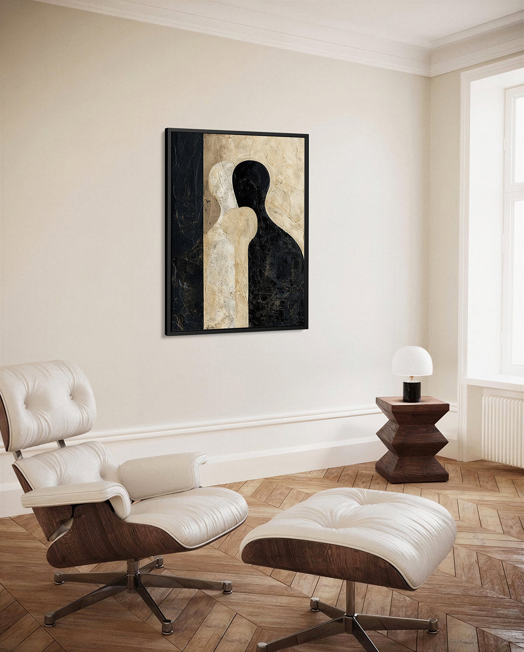 Tegenovergestelde silhouetten – decoratief kunstwerk voor aan de muur