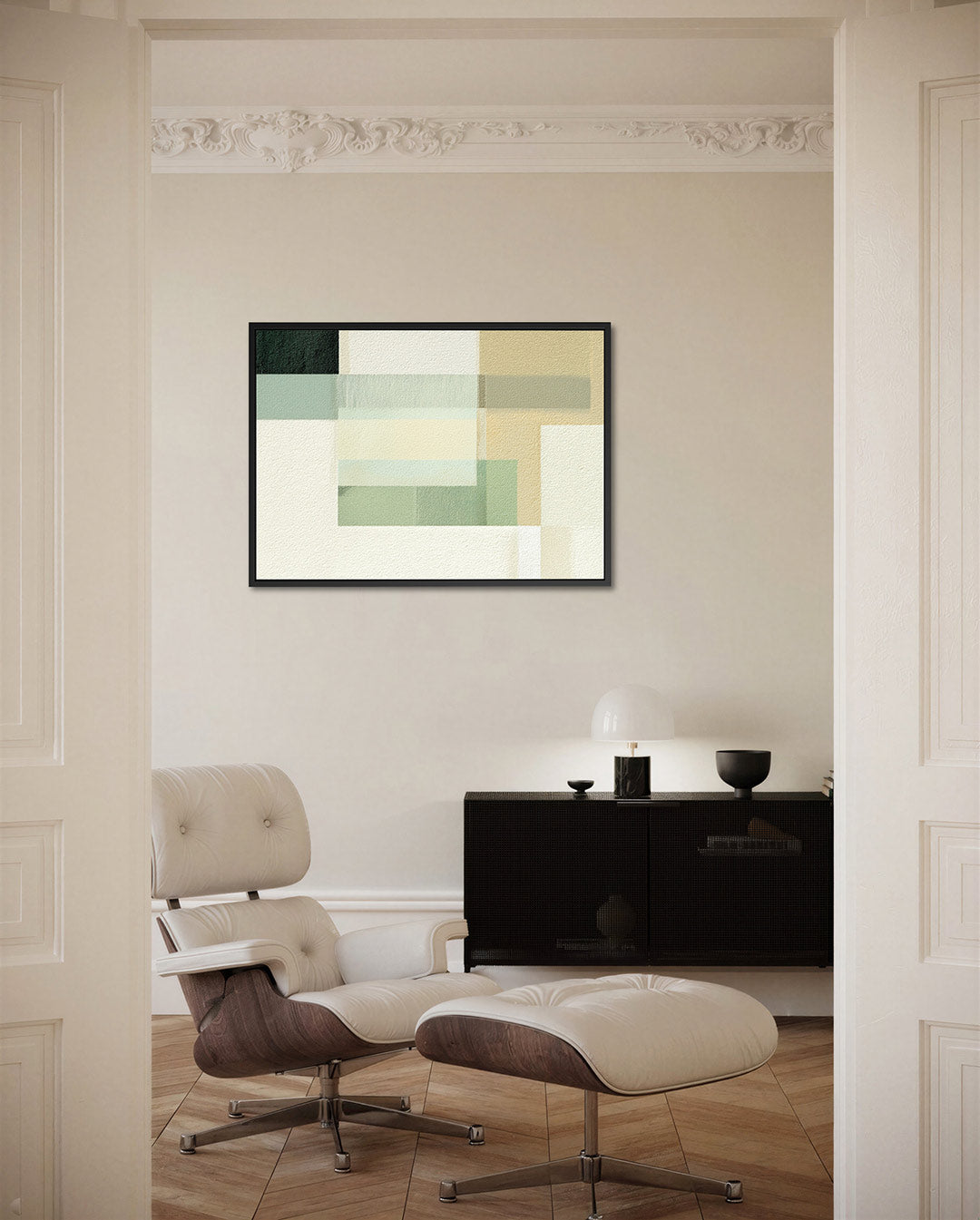 Geometrische vlakken – Abstract kunstwerk – liggende wanddecoratie