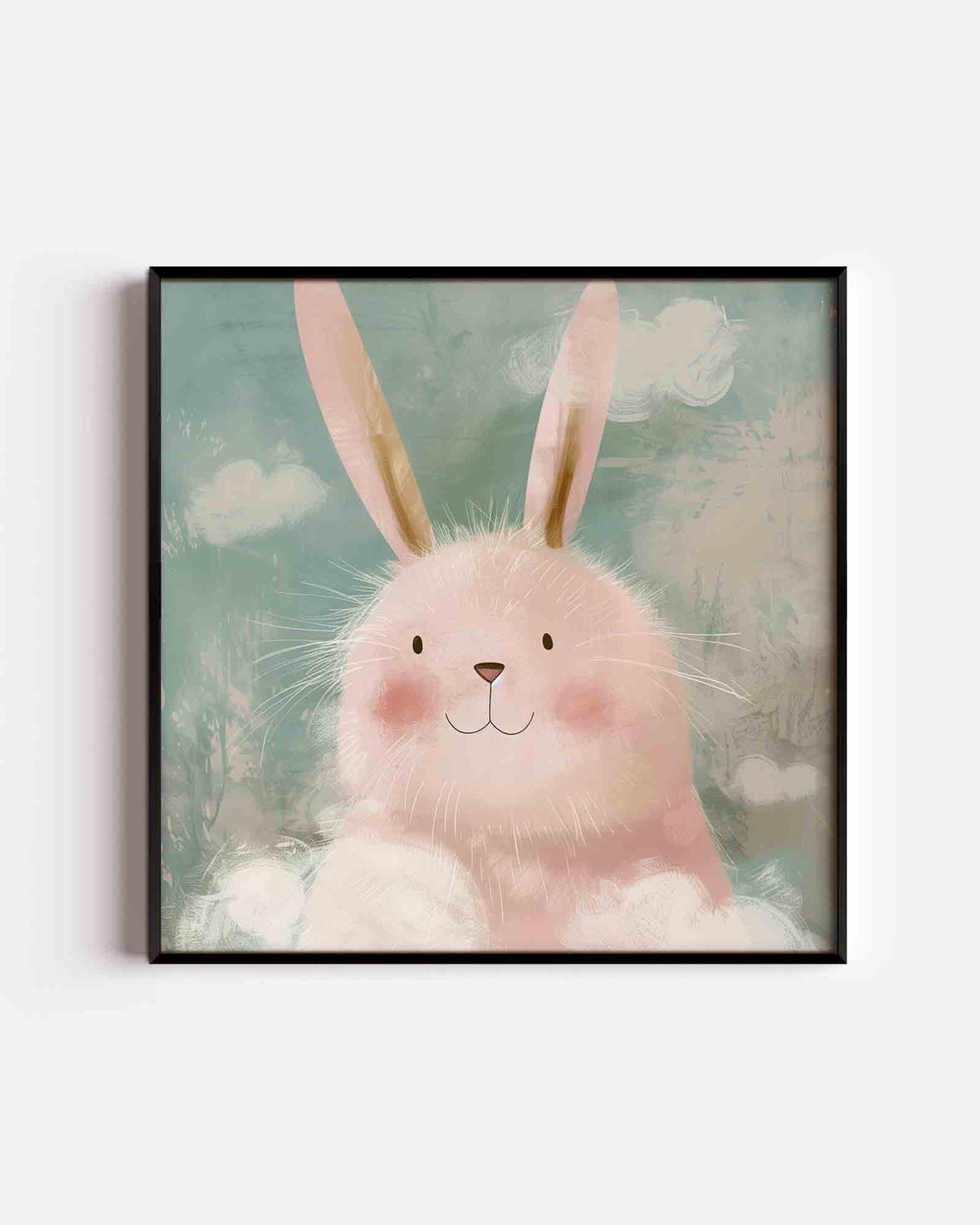Schattige konijn – vierkante kinderposter als wanddecoratie