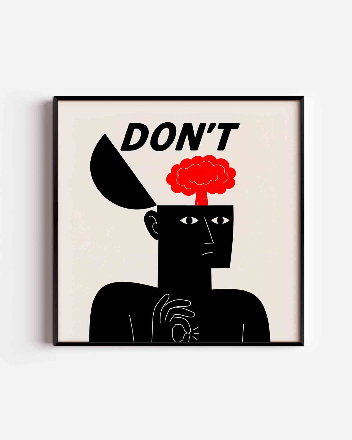 Figuur met tekst en explosie – Pop Art vierkante poster als wanddecoratie