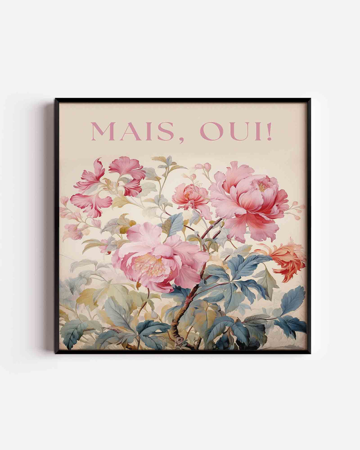 Bloemen en tekst – bloemen vierkante poster als wanddecoratie