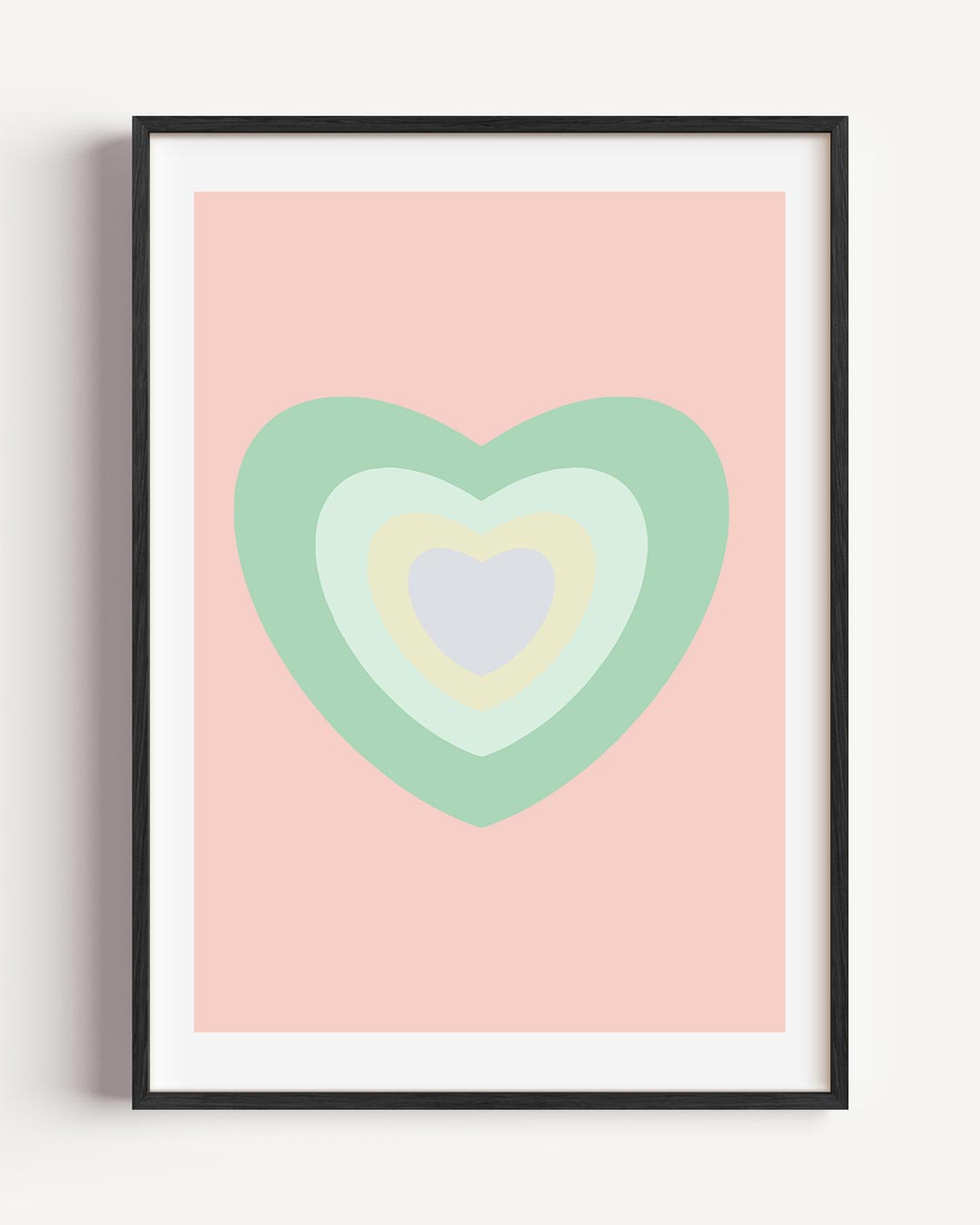 Pastel Hartjes – moderne portret poster als wanddecoratie
