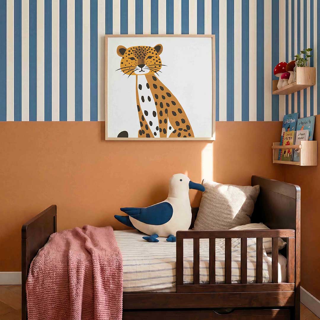 Luipaard illustratie – kids poster in vierkant formaat