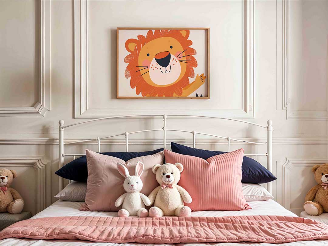 Vrolijke leeuw – kids poster in liggend formaat