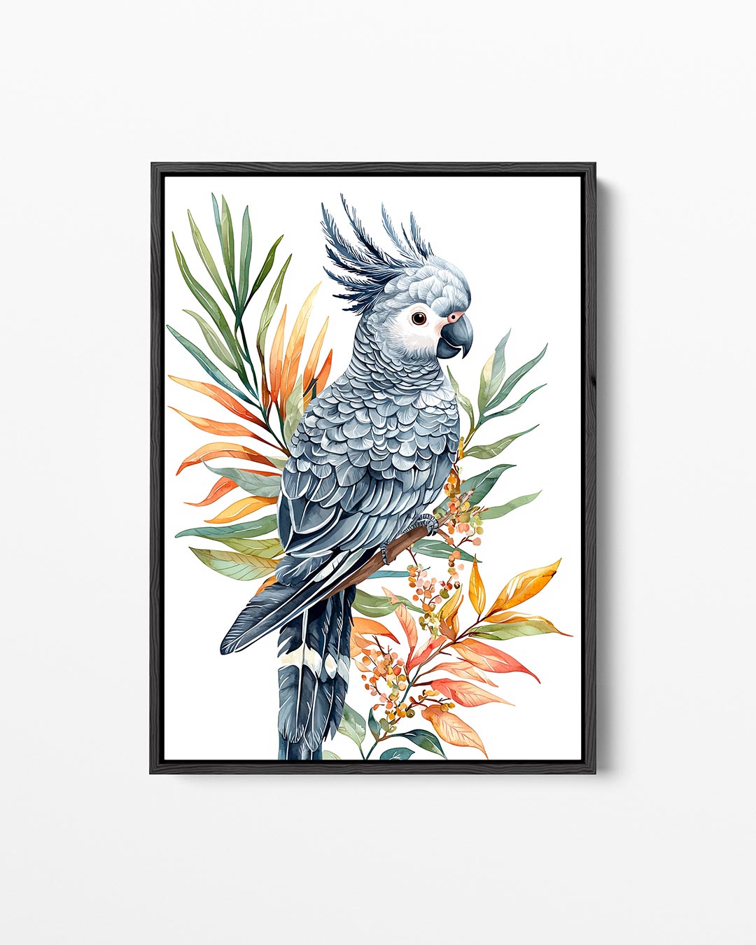 Papegaai met bladeren – staand wanddecoratie kunstwerk