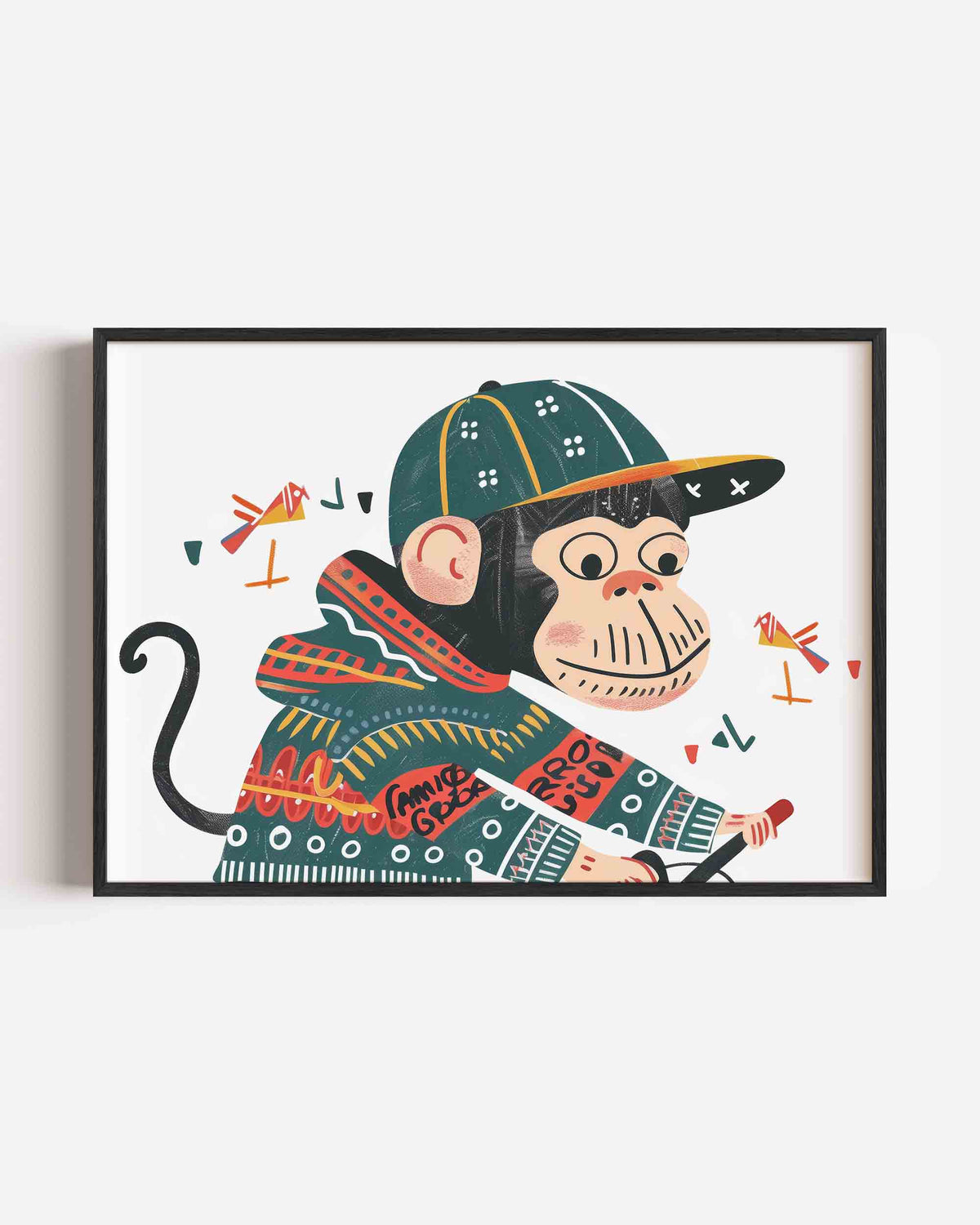 Aap met pet – landscape kinderposter als wanddecoratie