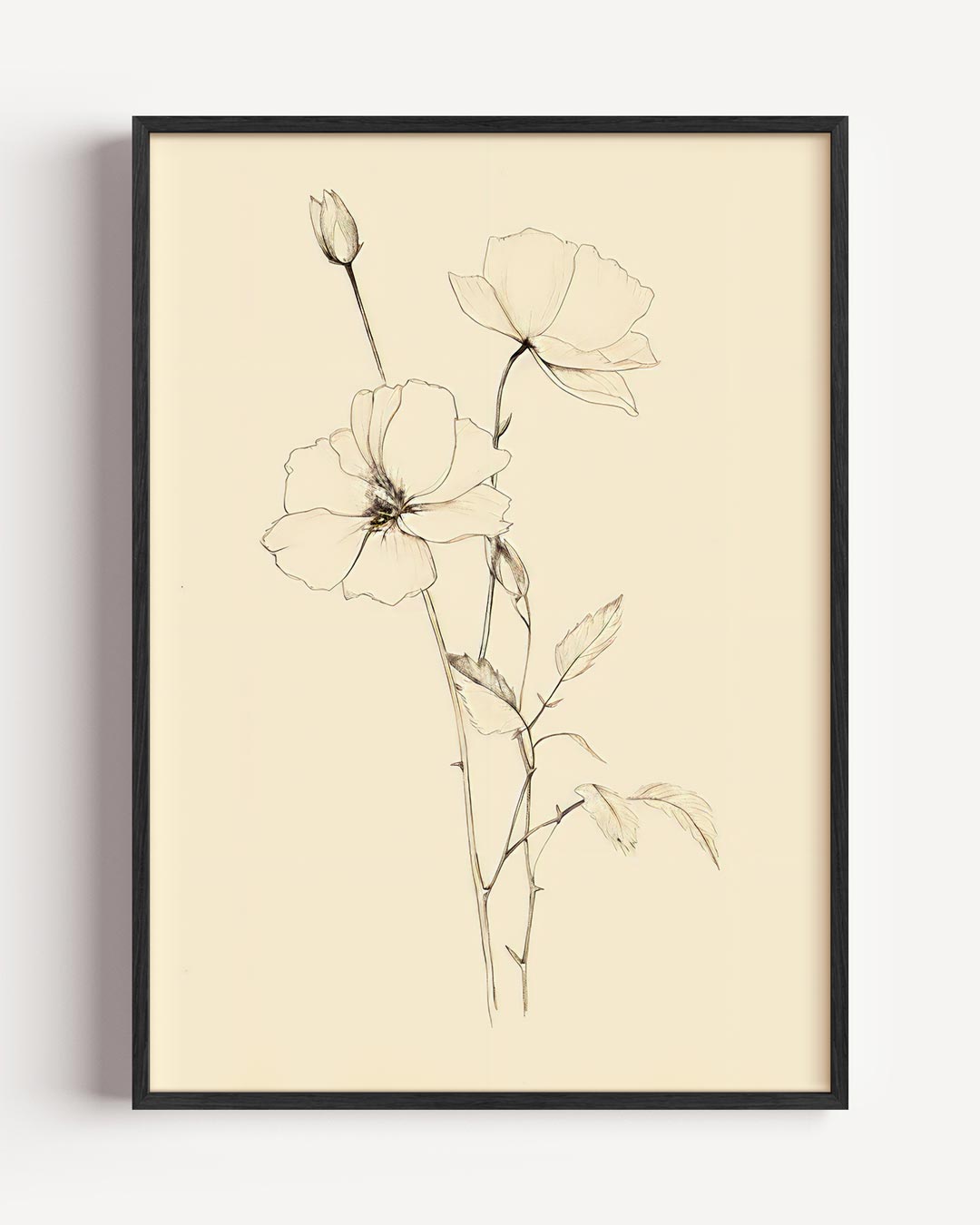 Elegante Bloemillustratie – kleurrijke abstracte portret poster als wanddecoratie