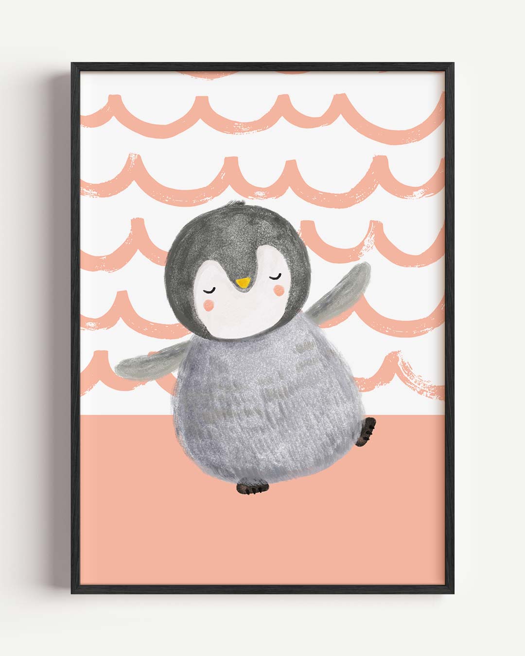 Schattige Pinguïn Kinderkamerposter – kids portret poster als wanddecoratie