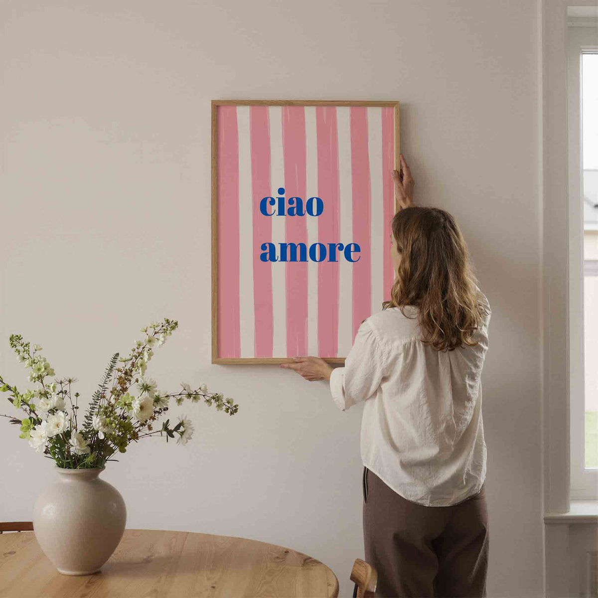 Ciao amore – rustige wandkunst als portret poster