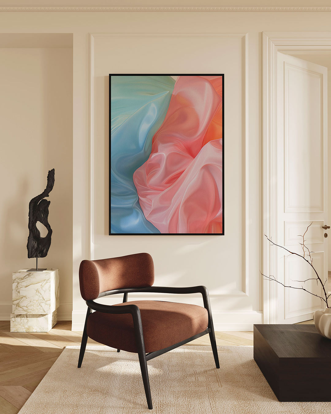 Vloeiende kleuren – Wanddecoratie kunstwerk – staande wanddecoratie