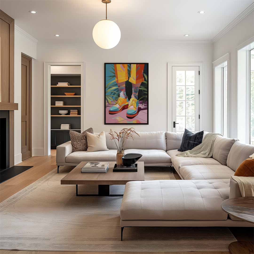 Kleurrijke Sokker Fantasie – canvas wanddecoratie in portret formaat