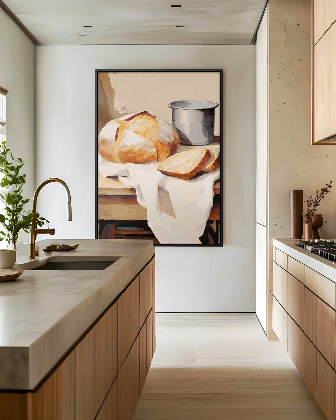 Rustiek Brood Stilleven – staand kunstwerk voor modern interieur