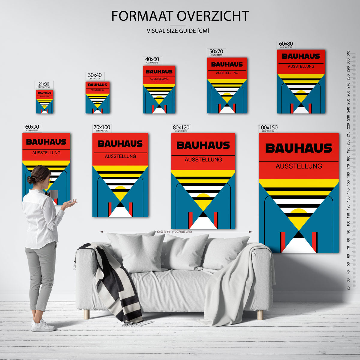 Kleurvlakken en lijnen – Bauhaus poster als geometrische wanddecoratie