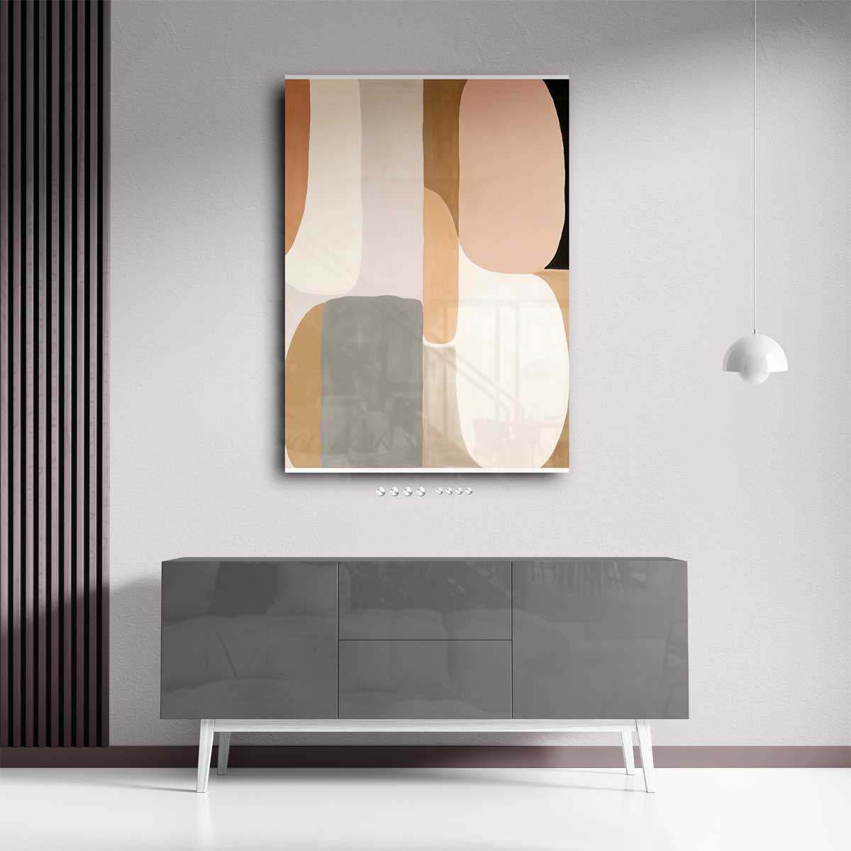 Aards Verlangen - Abstracte Harmonie in Kleur – plexiglas wanddecoratie in portret formaat