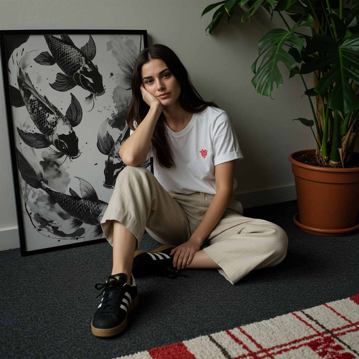 Zen Koi Karper – zomerse poster in staand formaat