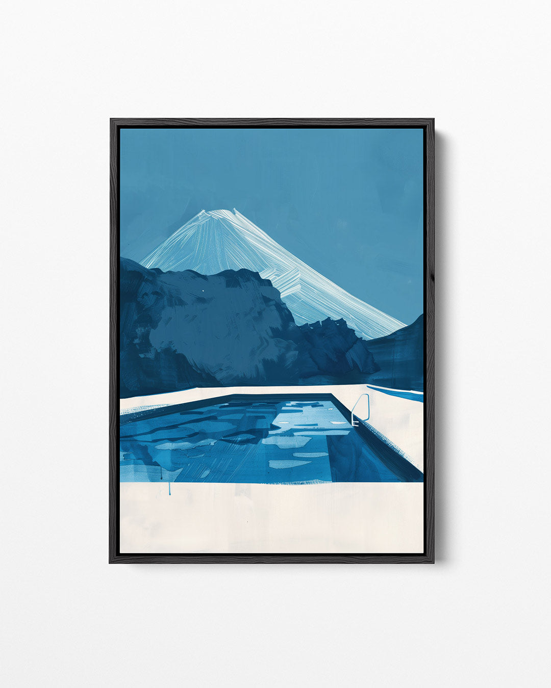 Berg en zwembad – staand wanddecoratie kunstwerk