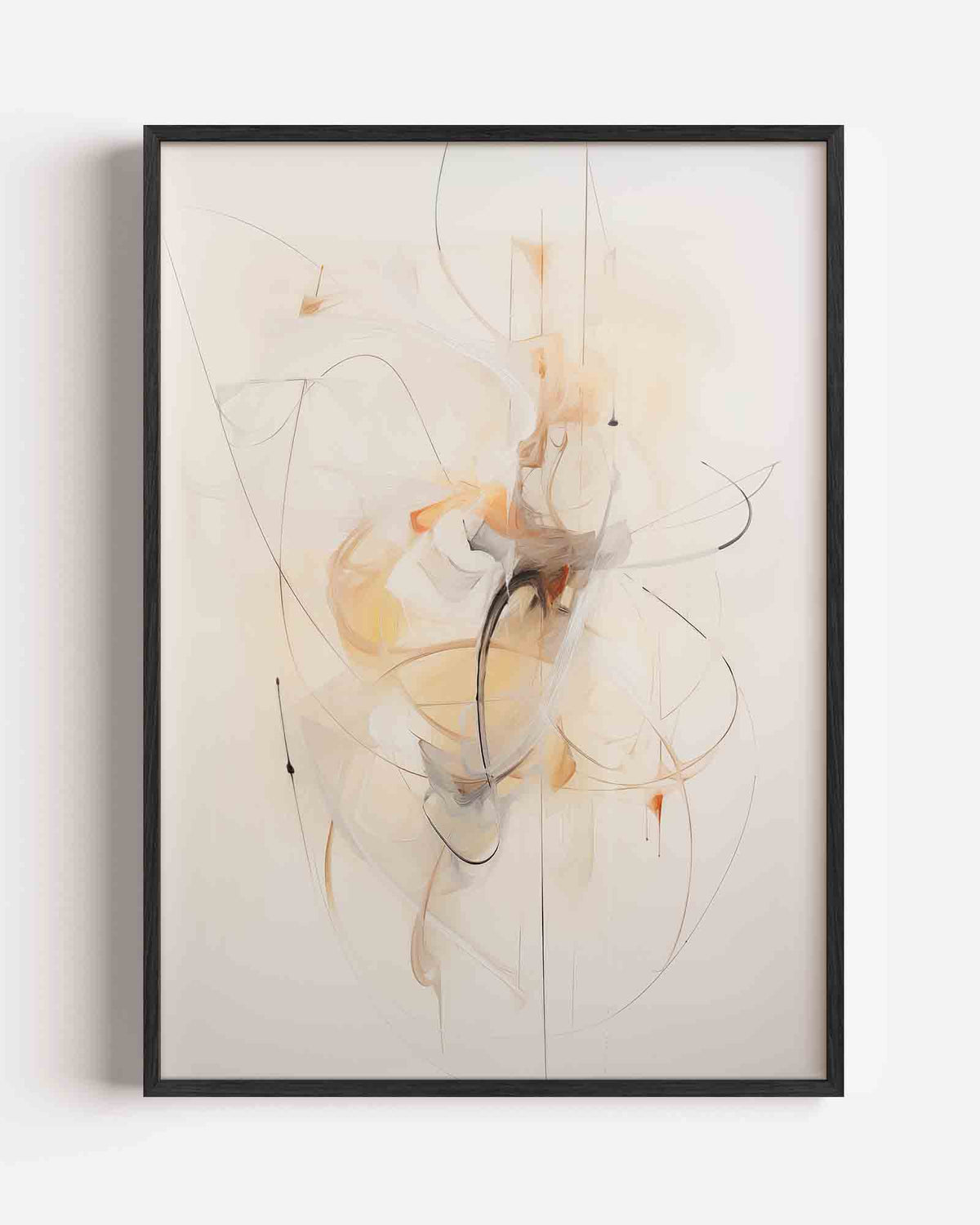 Abstracte lijnen en vormen – zacht abstracte portret poster als wanddecoratie