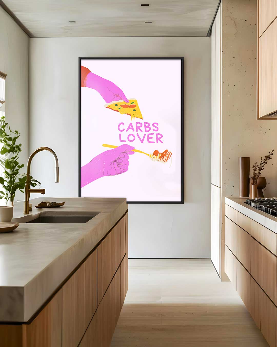 Carbs lover – dibond wanddecoratie in staand formaat