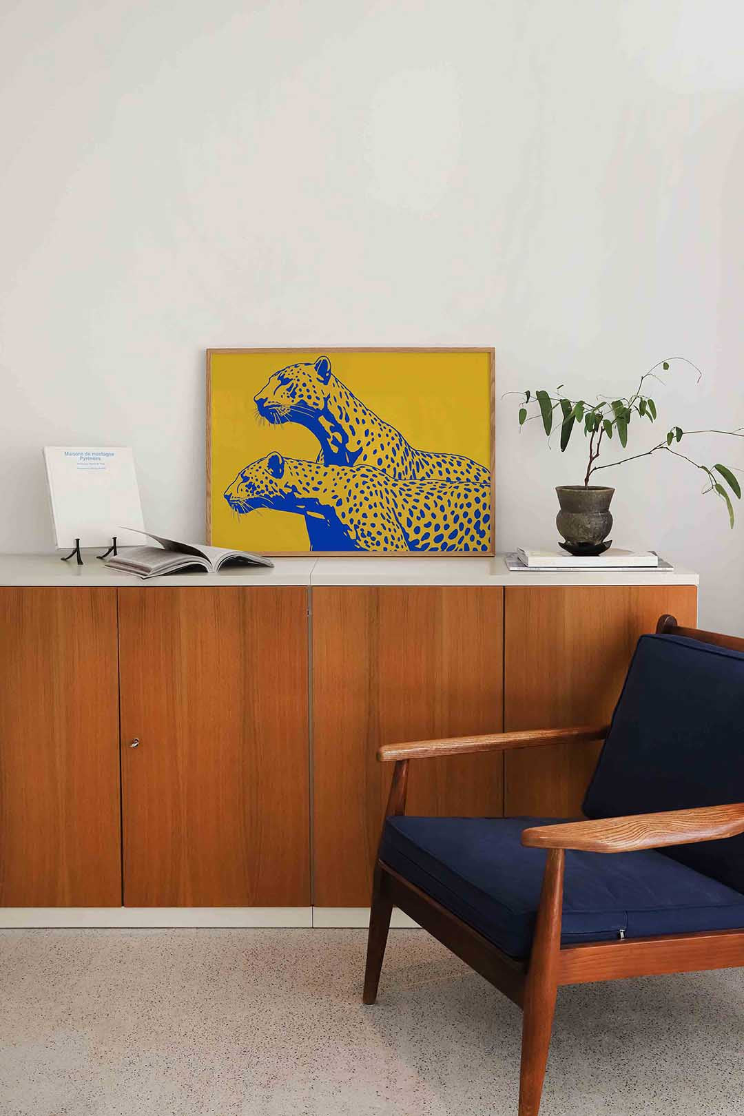 Twee luipaarden – liggende dieren wanddecoratie van WallArtistic