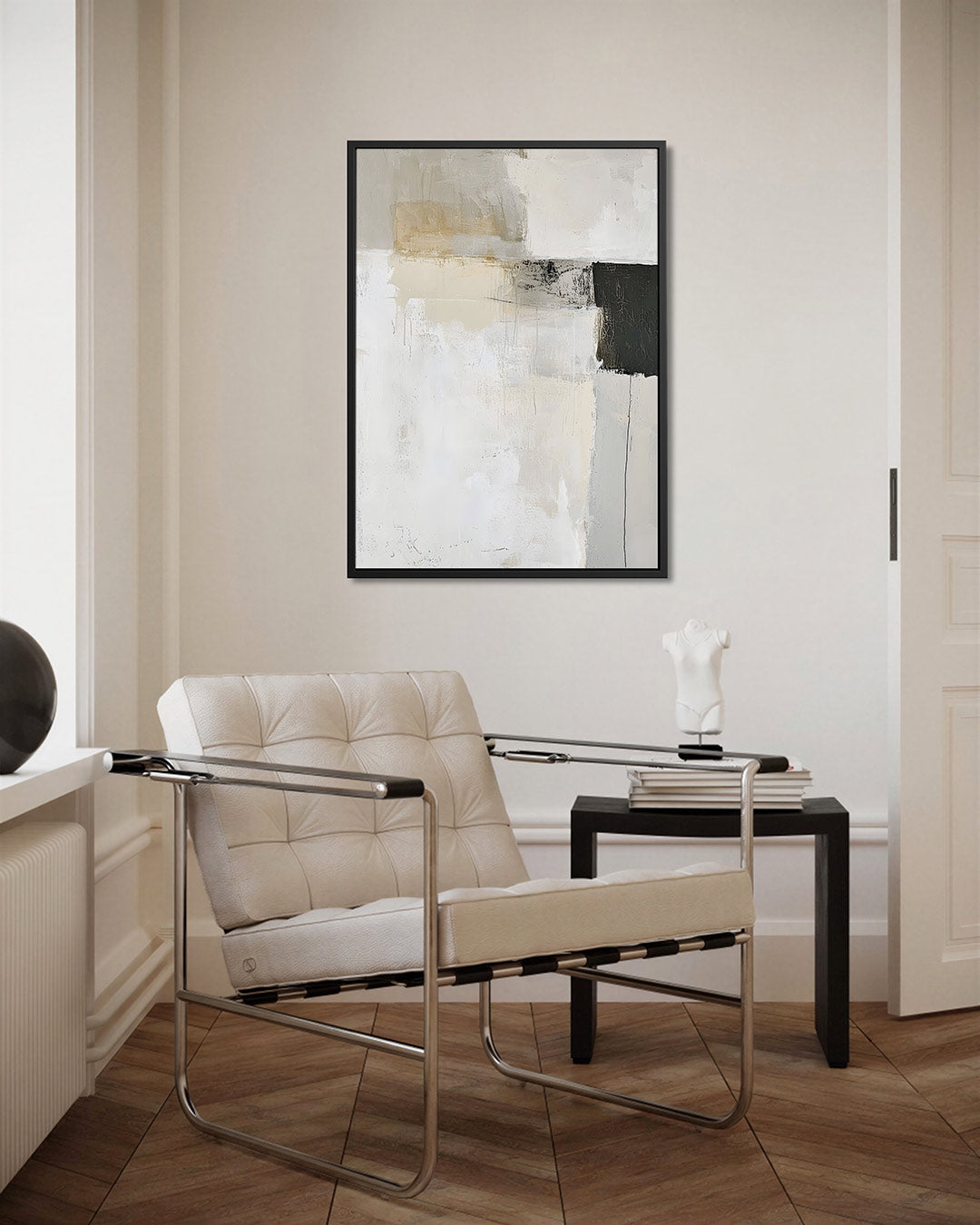 Neutrale compositie – staand wanddecoratie kunstwerk