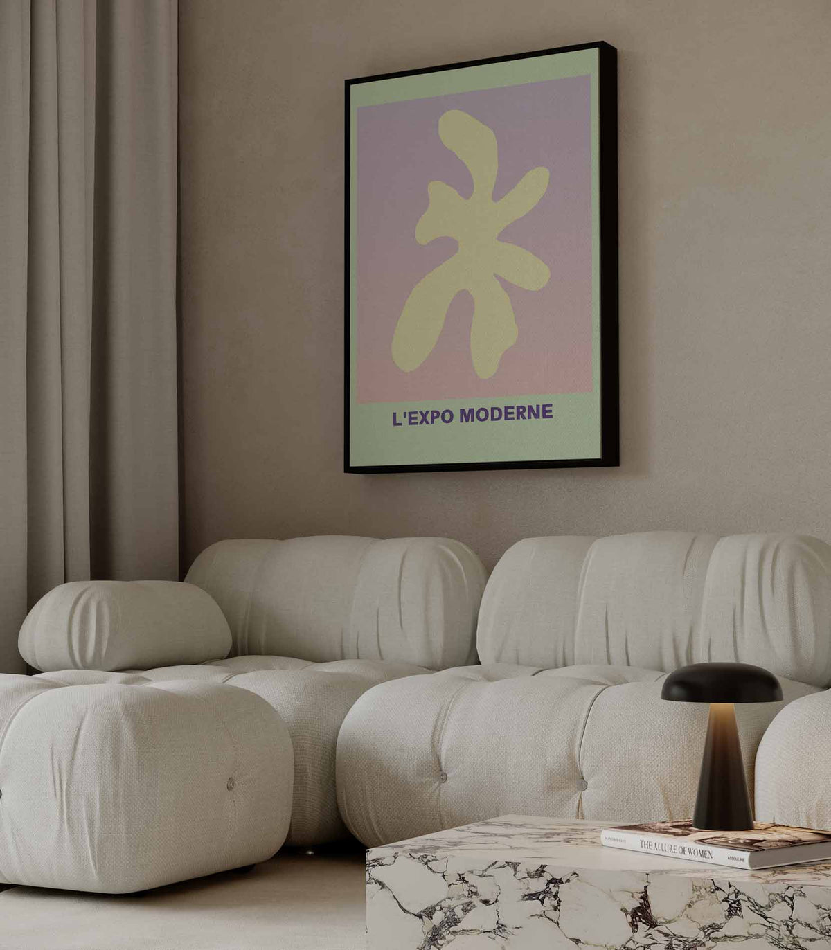 Abstracte Vormen in Pastel – staande wandkunst voor woonkamer of interieur
