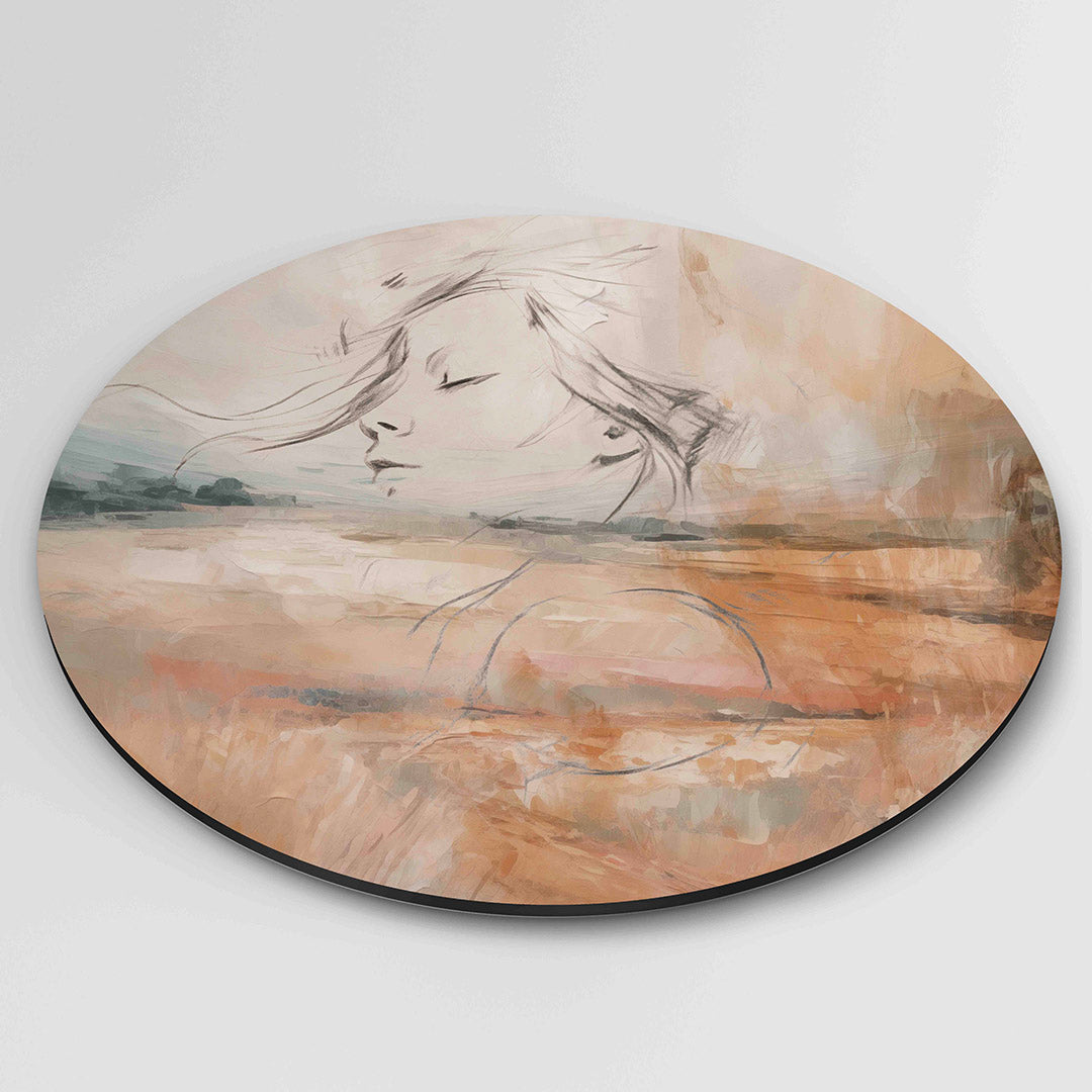 Abstracte – ronde wanddecoratie met abstract ontwerp