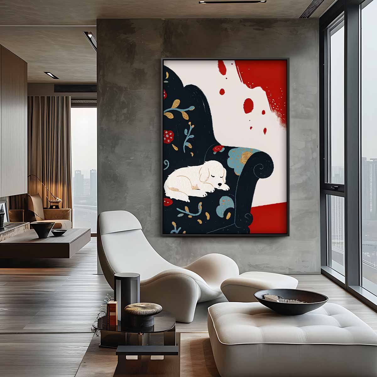 Slaapgezelschap – canvas wanddecoratie in portret formaat