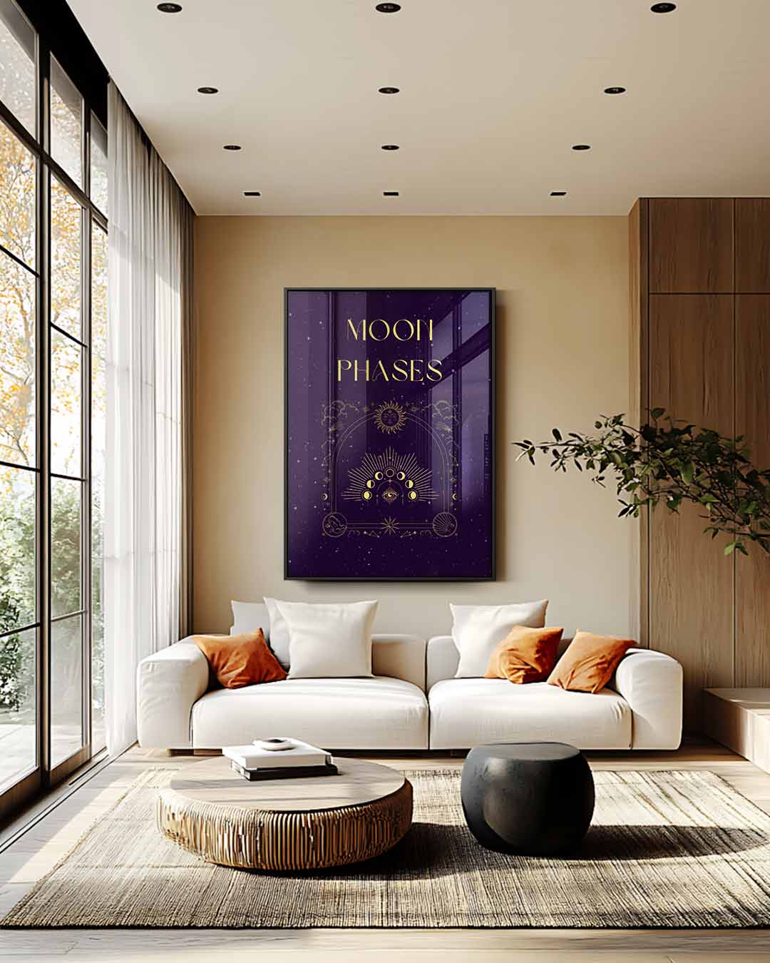 Magische Maanfasen – canvas wanddecoratie in portret formaat
