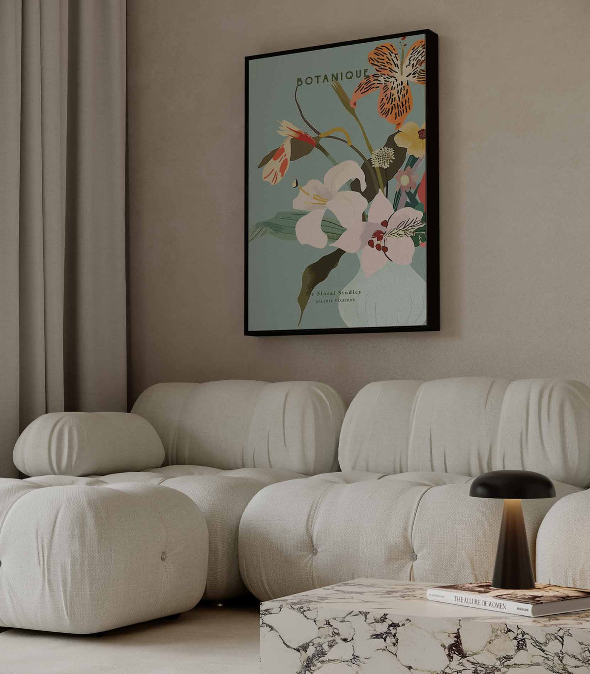 Botanique Bloemenpracht – staande wandkunst voor woonkamer of interieur