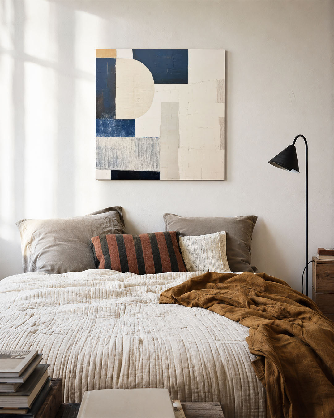 Geometrische vormen compositie kunstwerk – detailweergave – dit werk toont een harmonieuze compositie van rechthoeken en
