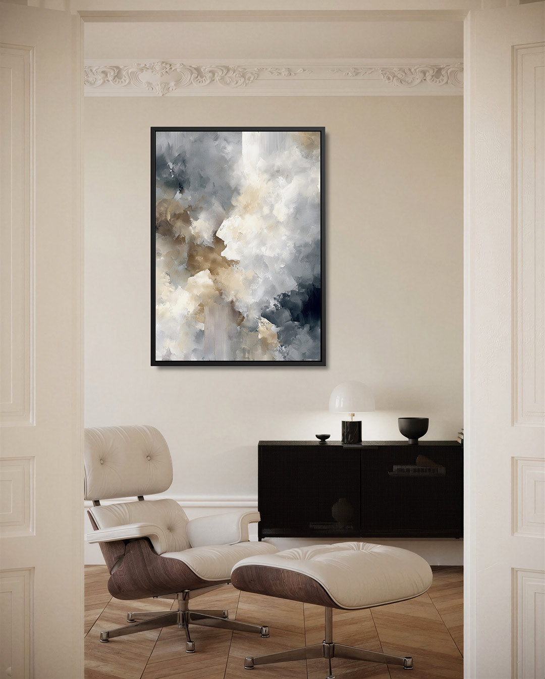 Vloeiende kleurencompositie – moderne staande wandkunst