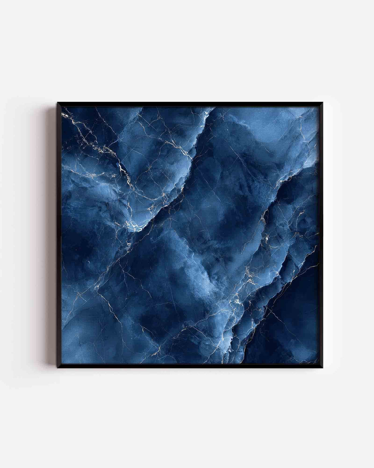Blauwe marmerstructuur – abstracte vierkante poster als wanddecoratie