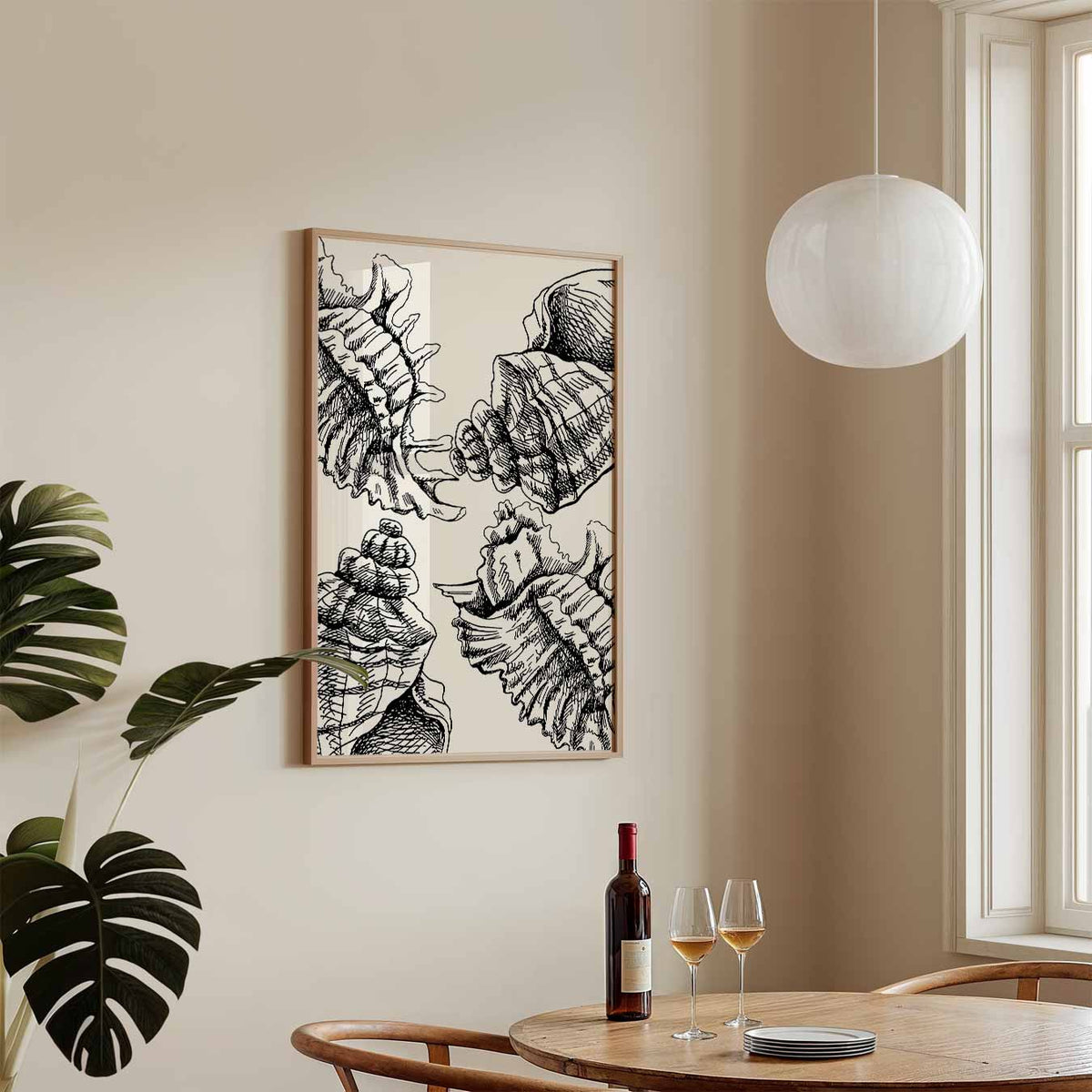 Elegante Schelpenkunst – zeedieren poster in staand formaat