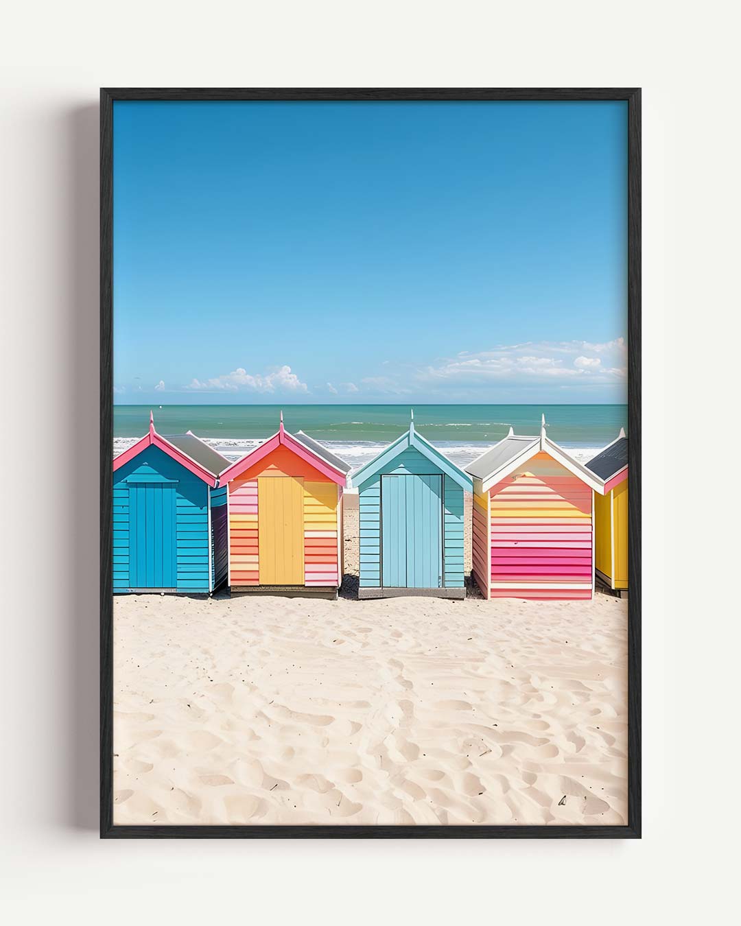 Strandhuisjes Vol Kleurenpracht – Popart en Streetart portret poster als wanddecoratie