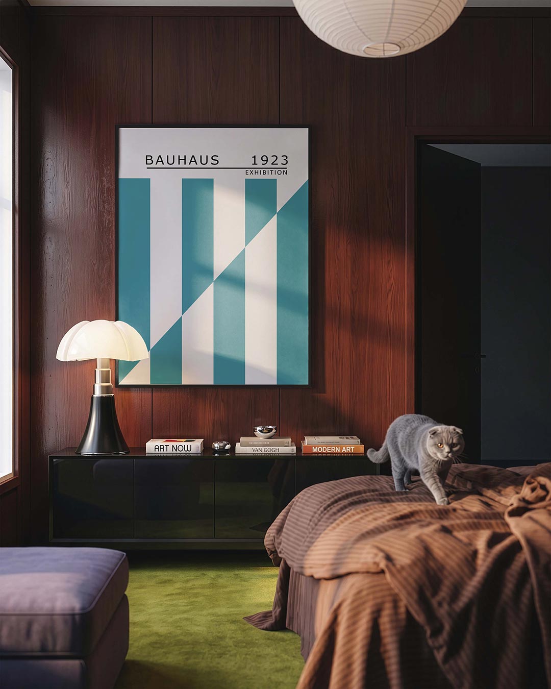 Lijnen en vlakken – geometrische Bauhaus poster in staand formaat
