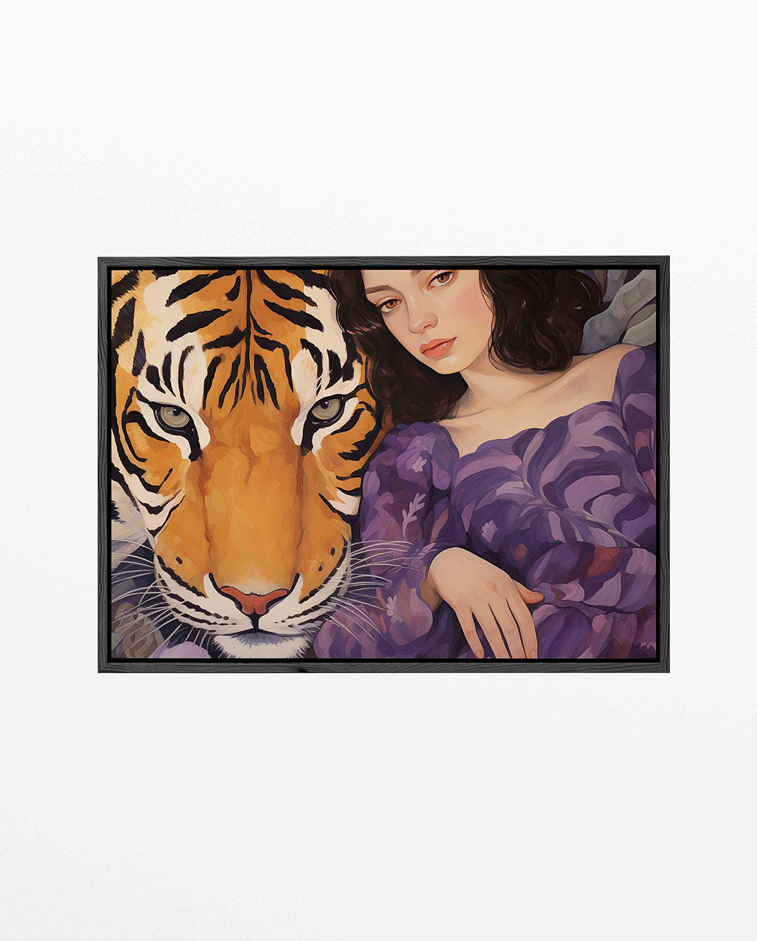 Dier en mens harmonie – liggend wanddecoratie kunstwerk
