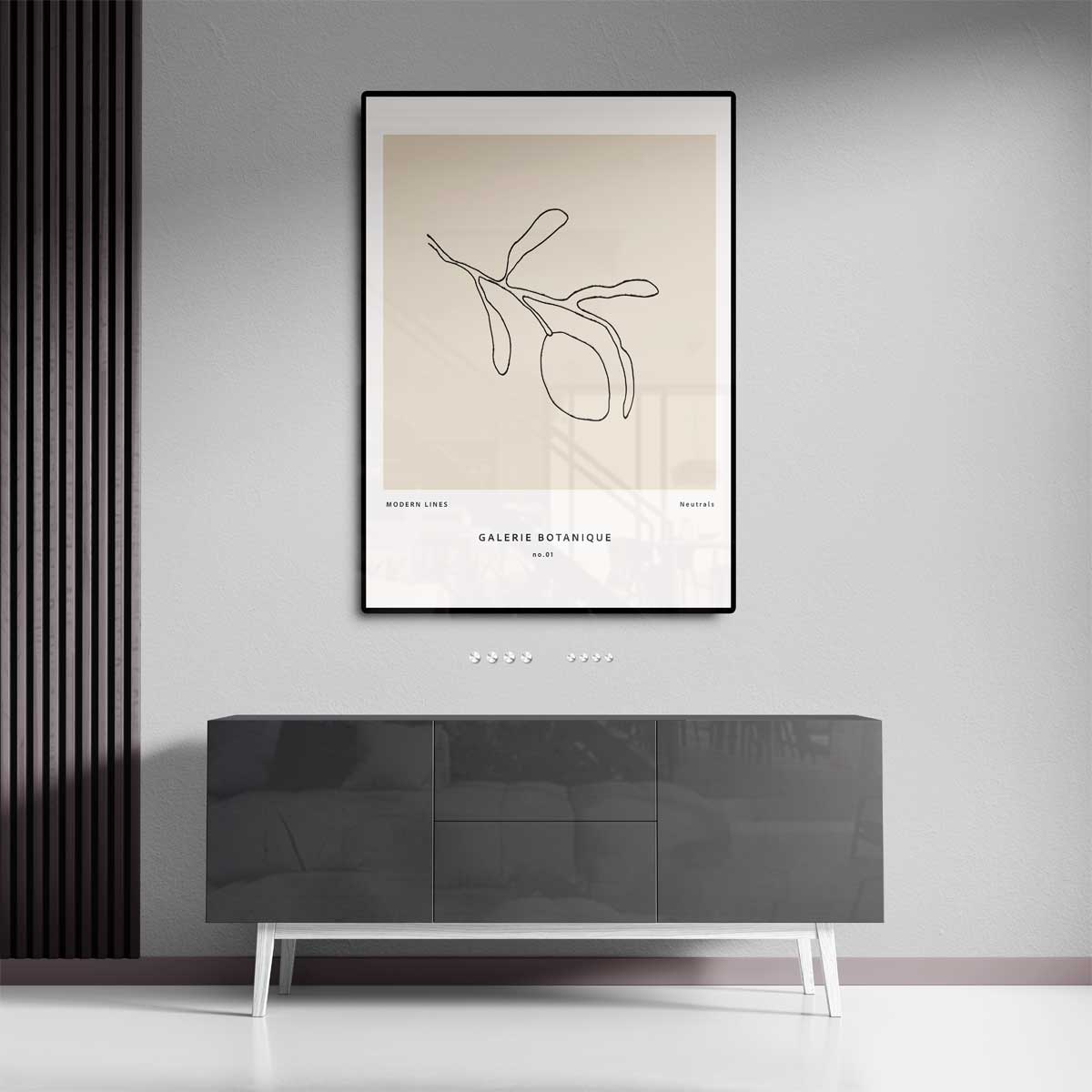 Moderne Botanische Lijnen – staand kunstwerk voor modern interieur