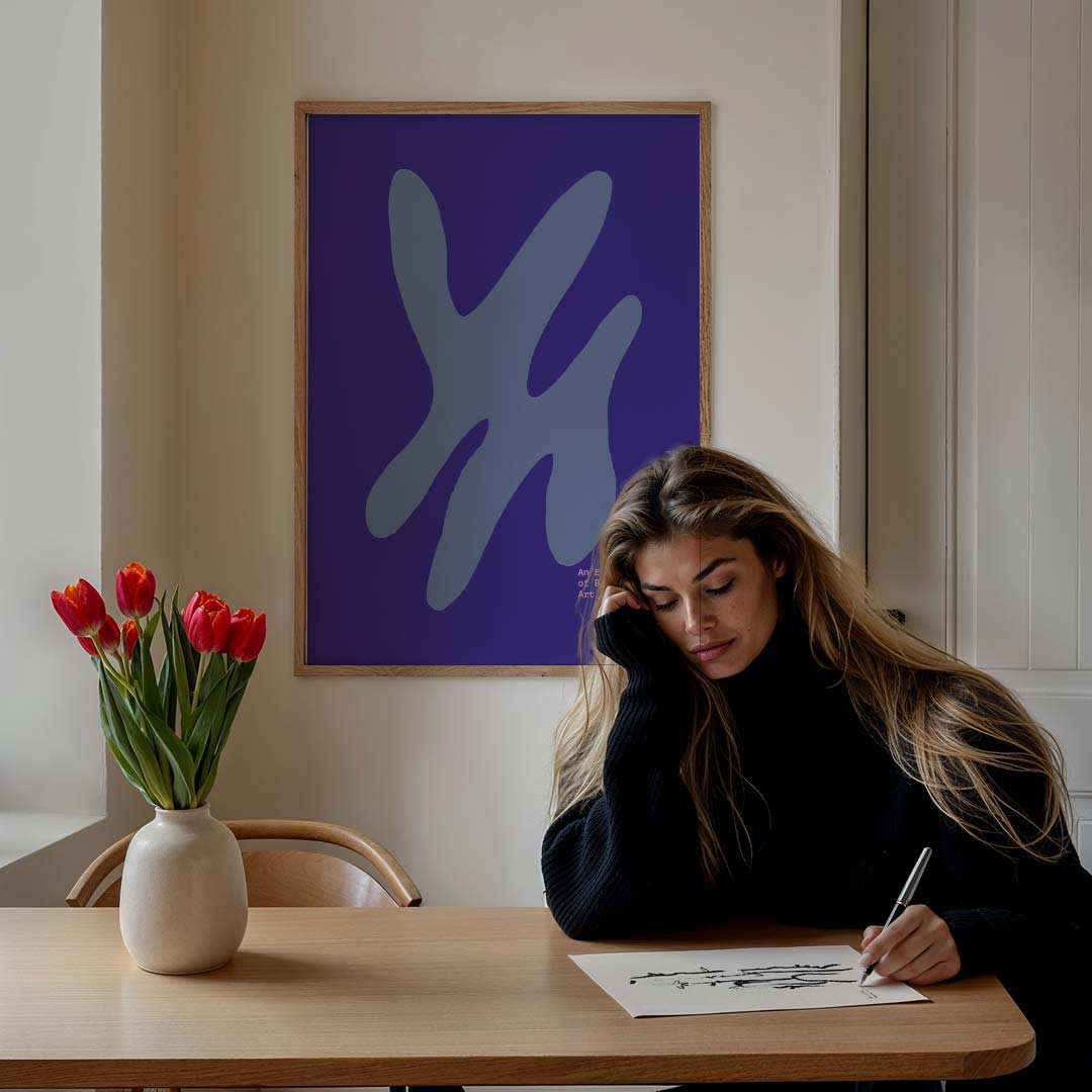 Botanische Kunst Ontdekt – staande muurposter met kleurrijke abstracte vormen
